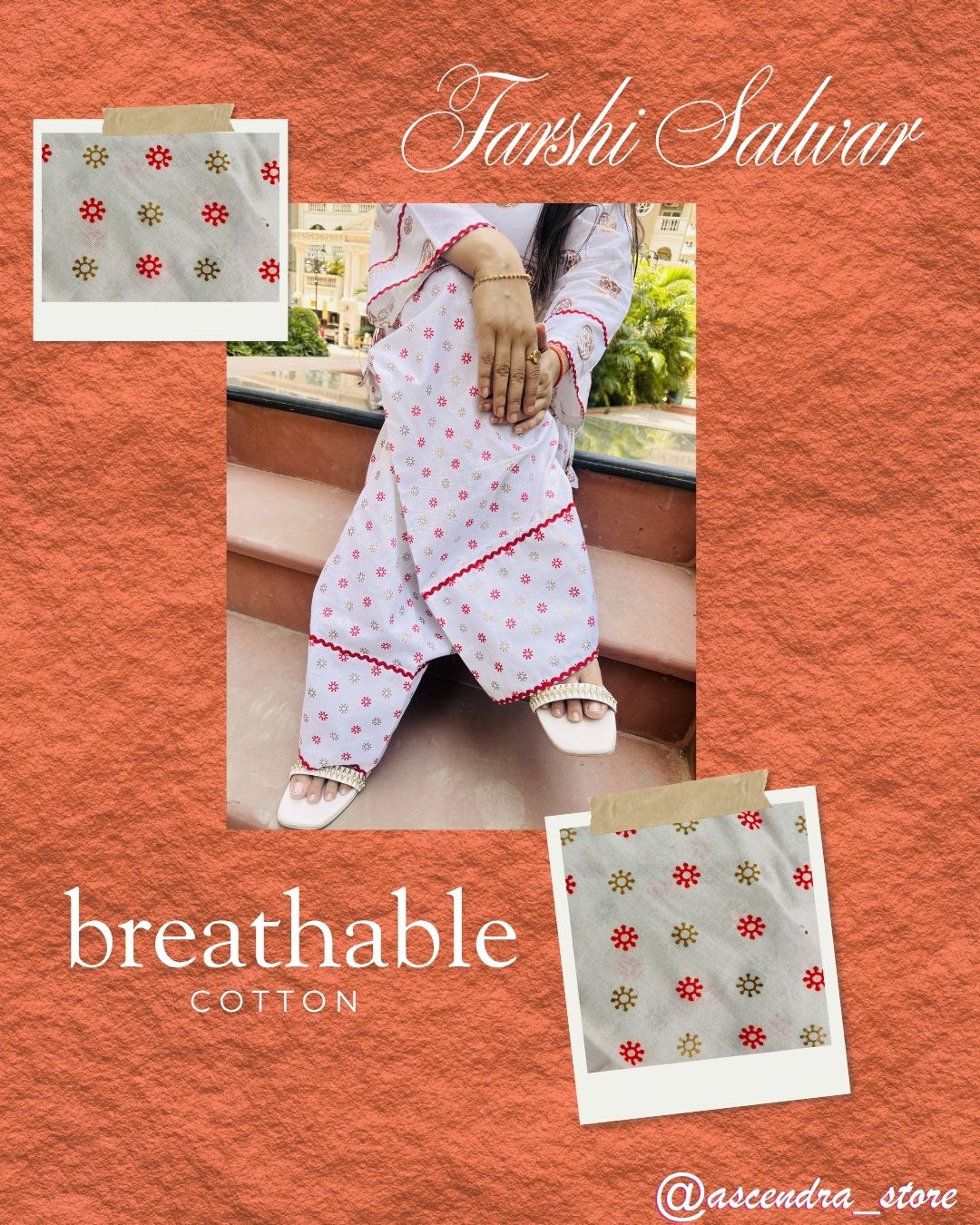 SUMITRA WHITE FARSHI SALWAR, SHORT KURTI WITH BOTH SIDE CORDS