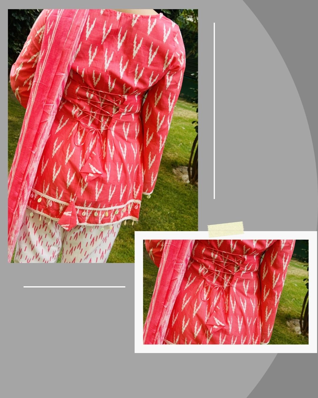 MADHURI PINK COTTON SUIT SET WITH DUPATTA