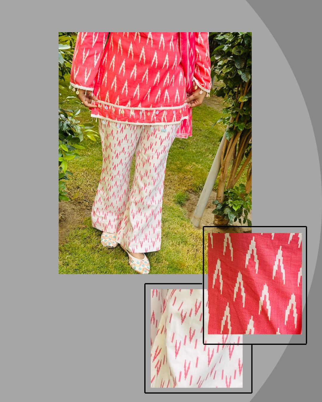 MADHURI PINK COTTON SUIT SET WITH DUPATTA