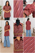 ROOP MAUVE with Collar NECK &Coin Lace Detail