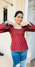 Sumitra Maroon Round Neck Corset Back Kurti